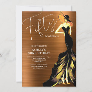Fifty and Fabulous Dress 50th Birthday Invitation