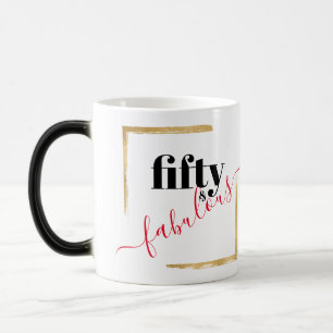 Fifty and Fabulous Elegant 50th Birthday Color Morph Mug