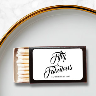 Fifty and Fabulous Elegant 50th Birthday Party Matchboxes