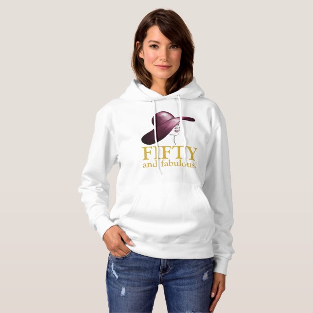 Fifty and Fabulous Elegant Woman Guest of Honor Hoodie (Front Full)