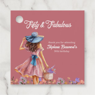 Fifty and Fabulous Elegant Woman's 50th Birthday Favor Tags