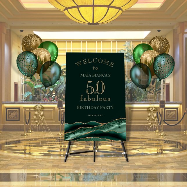 Fifty and Fabulous Emerald Green Birthday Sign (Creator Uploaded)