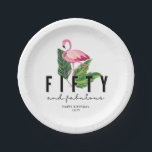 Fifty and Fabulous Flamingo 50th Birthday Party Paper Plates<br><div class="desc">Celebrate the 50th birthday of a fabulous woman with these fun flamingo Fifty and Fabulous design paper party plates. Customize with your message. Coordinating napkins available in our store.</div>