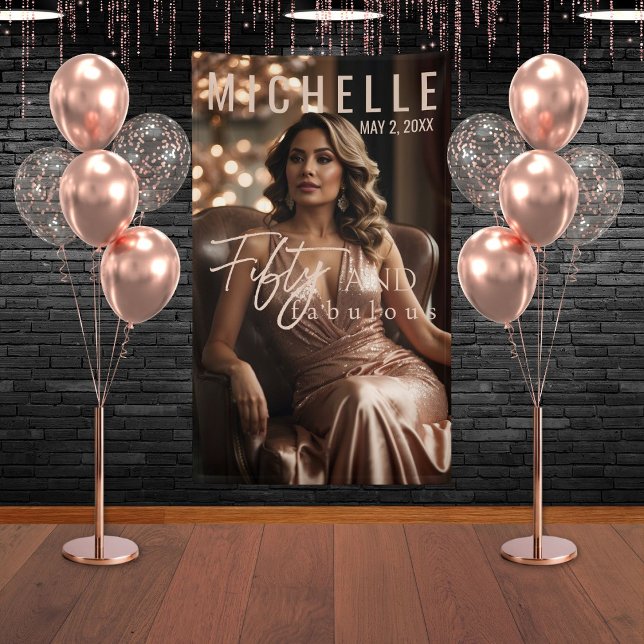 Fifty and Fabulous Glamorous Birthday Party Banner (Creator Uploaded)