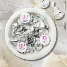 Fifty and Fabulous Hot Pink Art Deco 50th Birthday Hershey®'s Kisses®