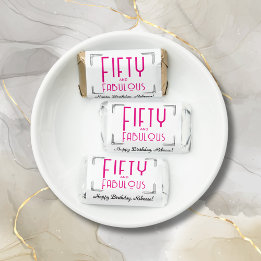 Fifty and Fabulous Hot Pink Art Deco 50th Birthday Hershey's Miniatures