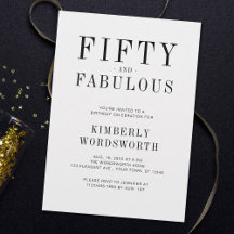 Fifty and Fabulous Minimal 50th Birthday Party