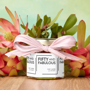 Fifty and Fabulous Modern 50th Birthday Party Honey Jar Favors