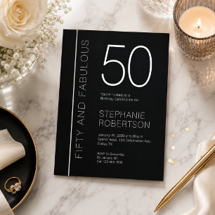 Fifty and Fabulous Modern 50th Birthday Party Invitation
