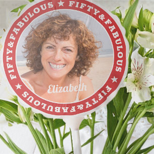 Fifty and Fabulous Modern Simple Custom Photo Balloon