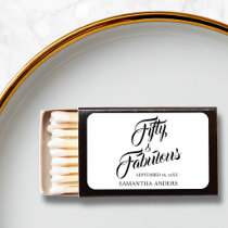 Fifty and Fabulous Name Date 50th Birthday Party Matchboxes