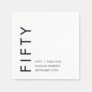 Fifty and Fabulous Name Date 50th Birthday Party Napkins