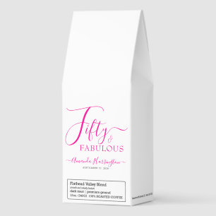 Fifty and Fabulous Name Date 50th Birthday Party Roasted Coffee