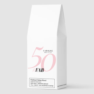 Fifty and Fabulous Name Date Birthday Party Roasted Coffee