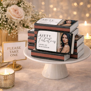 Fifty and Fabulous Name Photo 50th Birthday Party Matchboxes