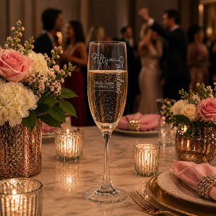 Fifty and Fabulous Personalized Birthday Glam Champagne Flute