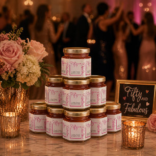 Fifty and Fabulous Personalized Birthday Honey Jar Favors
