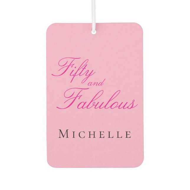 Fifty and Fabulous Photo 50th Birthday Party Air Freshener (Front)