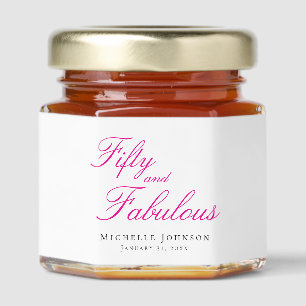 Fifty and Fabulous Photo 50th Birthday Party Honey Jar Favors
