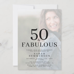 Fifty and Fabulous Photo 50th Birthday Party Invitation