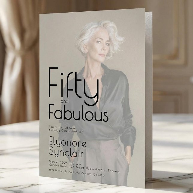 Fifty and Fabulous Photo 50th Birthday Party Invitation (Creator Uploaded)