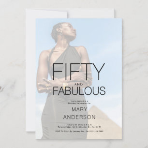 Fifty and Fabulous Photo 50th Birthday Party Invitation