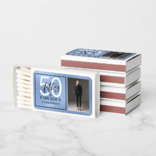 Fifty and Fabulous Photo 50th Birthday Party Matchboxes