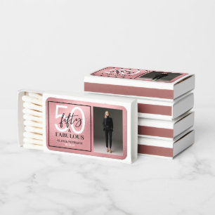 Fifty and Fabulous Photo 50th Birthday Party Matchboxes