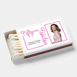 Fifty and Fabulous Photo 50th Birthday Party Matchboxes