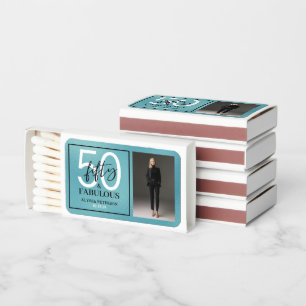Fifty and Fabulous Photo 50th Birthday Party Matchboxes