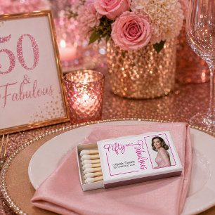 Fifty and Fabulous Photo 50th Birthday Party Matchboxes