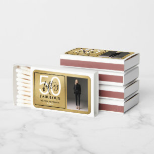 Fifty and Fabulous Photo 50th Birthday Party Matchboxes