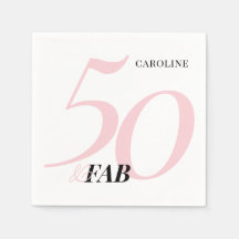 Fifty and Fabulous Pink Bold Birthday