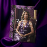 Fifty and Fabulous Purple Rose 50th Birthday Invitation<br><div class="desc">Introducing the Perfect Invite for Turning 50 - Fifty and Fabulous 50th Birthday Invitation! This Fifty and Fabulous 50th Birthday Invitation is the perfect way to celebrate your milestone birthday in style. The magazine layout design is not only stylish but also provides ample space for your personalized text and wordings....</div>