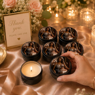 Fifty and Fabulous Rose Gold Celebration Mini Cand Candle Favors