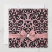 Fifty and Fabulous Rose gold damask |50th Birthday Invitation (Back)