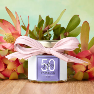 Fifty and Fabulous Script 50th Birthday Honey Jar Favors