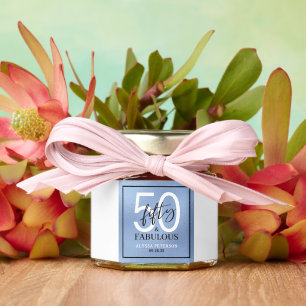 Fifty and Fabulous Script 50th Birthday Honey Jar Favors