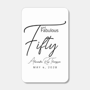 Fifty and Fabulous Script 50th Birthday Party Matchboxes