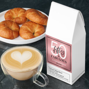 Fifty and Fabulous Script 50th Birthday Roasted Coffee