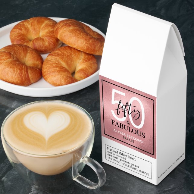 Fifty and Fabulous Script 50th Birthday Roasted Coffee (Breakfast)