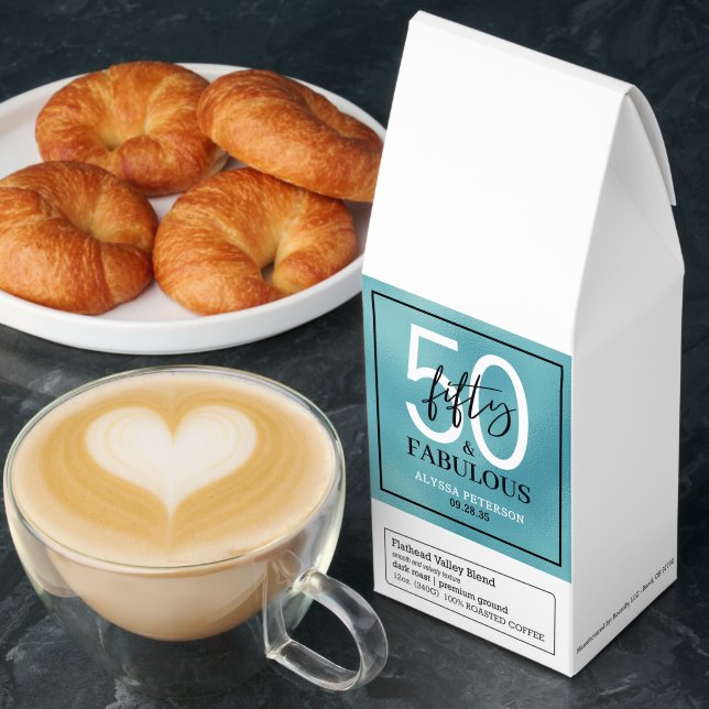 Fifty and Fabulous Script 50th Birthday Roasted Coffee (Breakfast)