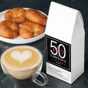 Fifty and Fabulous Script 50th Birthday Roasted Coffee