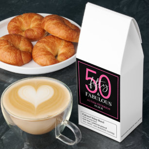Fifty and Fabulous Script 50th Birthday Roasted Coffee