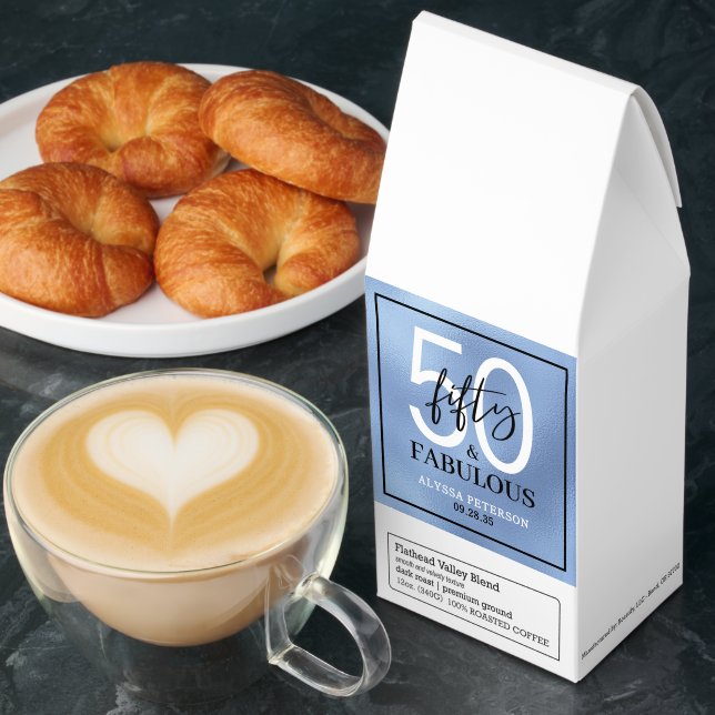 Fifty and Fabulous Script 50th Birthday Roasted Coffee (Breakfast)