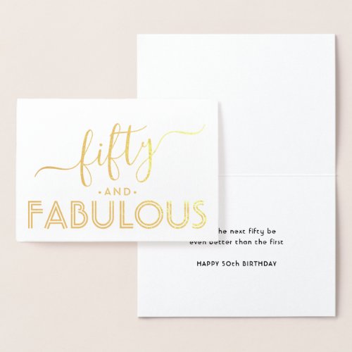Fifty and Fabulous Simple Stylish Happy Birthday