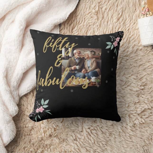 fifty and fabulous throw pillow (Blanket)