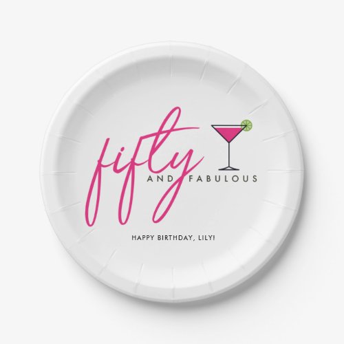 Fifty and Fabulous Womens Birthday Party Paper Plates