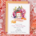 Fifty and Fancy Fun Womens Birthday Invitation<br><div class="desc">A fabulous watercolor perfume and floral design makes these fiftieth birthday invites fun and fancy for her!</div>