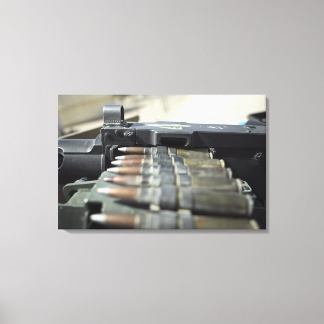 Fifty-caliber machine gun rounds canvas print (Front)